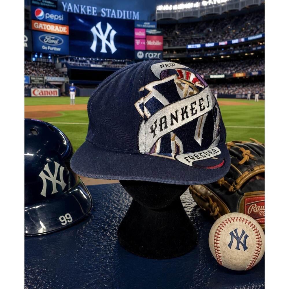 Vintage New York Yankees Forever Snapback Hat American Needle Cooperstown Navy